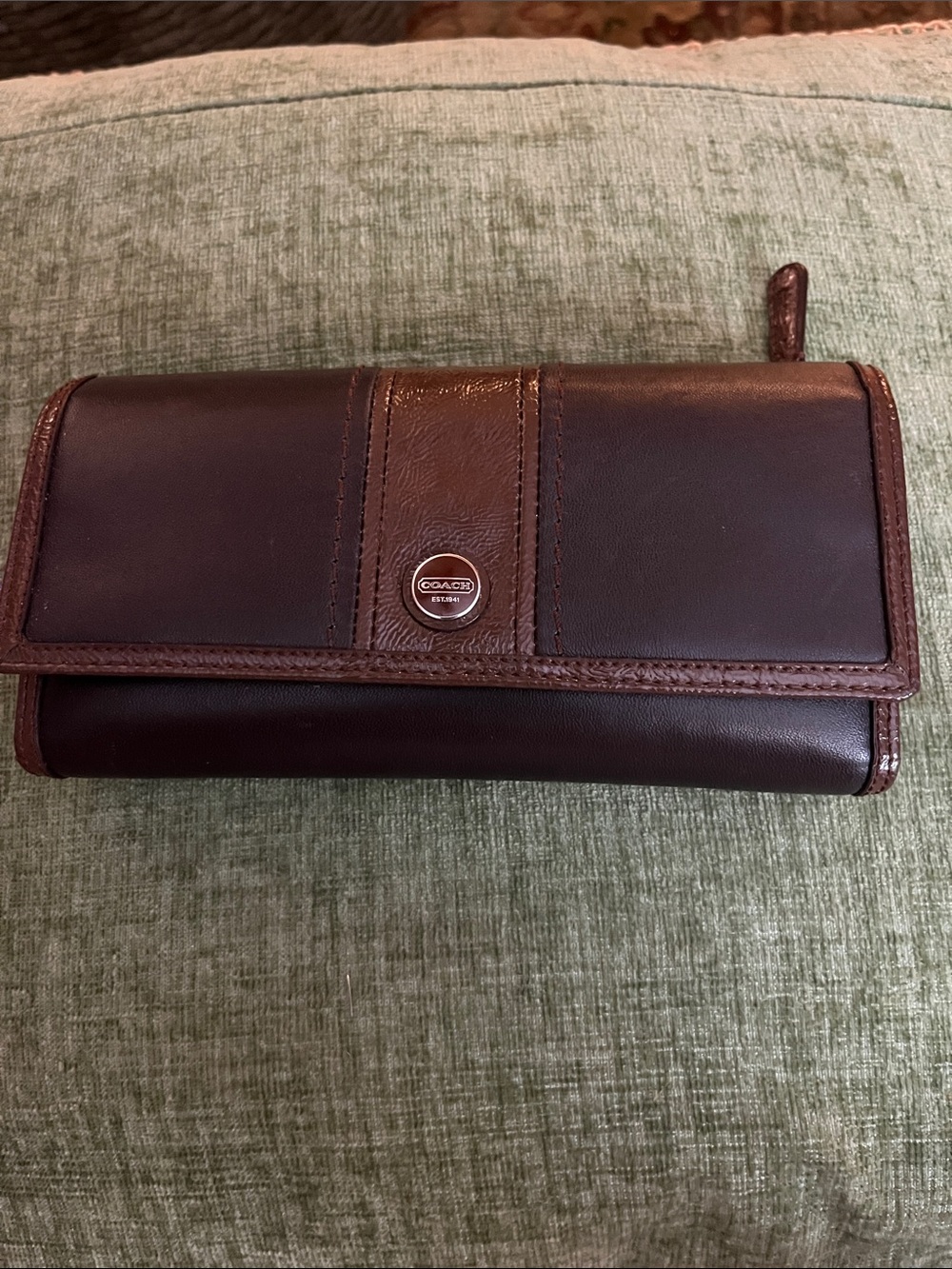 Coach Women’s Dark Brown and Chestnut Leather Wallet